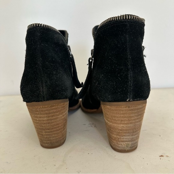 Dolce vita jana black suede pointed toe zipper ankle boots - Picture 6 of 11